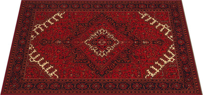 Red and cream handmade carpet